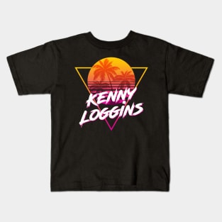 Kenny Loggins - Proud Name Retro 80s Sunset Aesthetic Design Kids T-Shirt